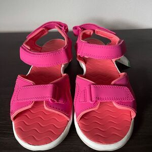 NWT Lands End Action Sandals Girls Youth Pink Kids agion Adjustable Straps